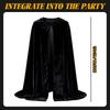 Halloween velvet cape, adult-sized, for use as a Grim Reaper, wizard, demon, or vampire prop, in a European and American style