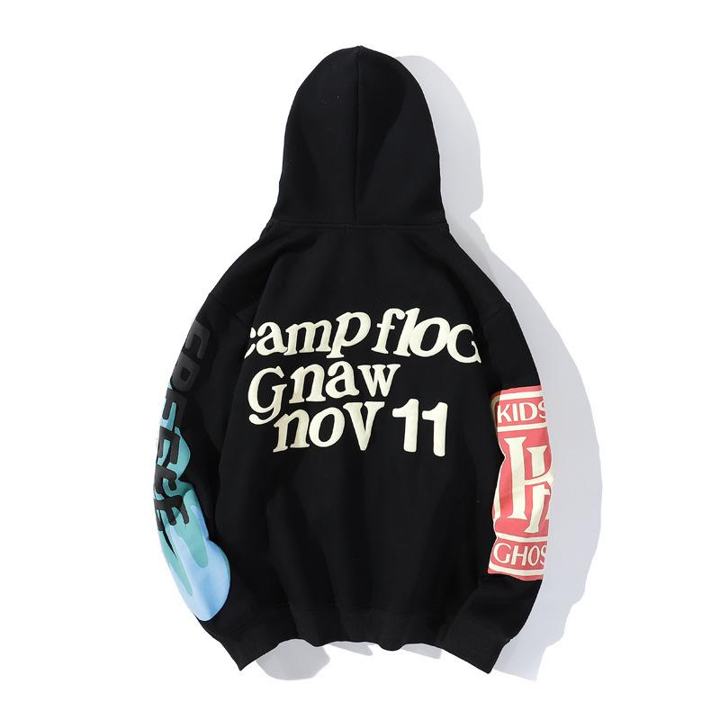 Kanye Unisex Heart Letter Graffiti Hoodie - Plush, Couple Style Sweatshirt