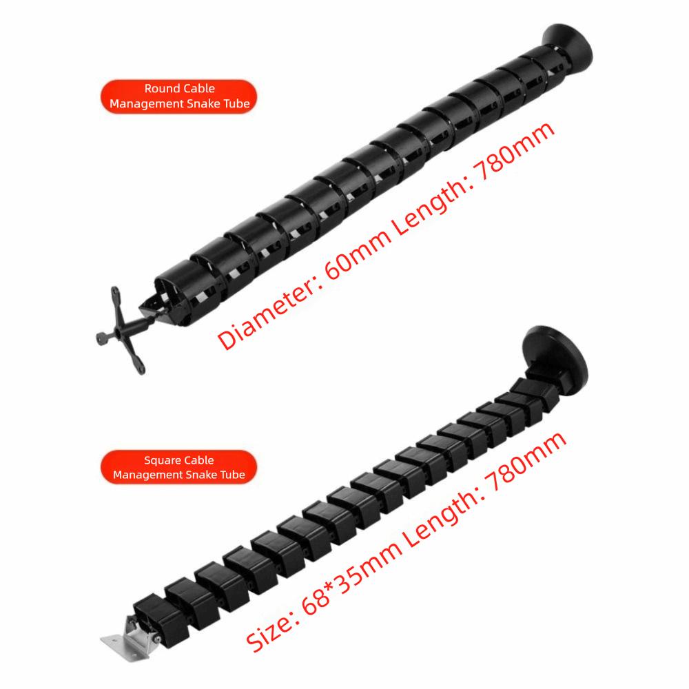 Clamp-On Design Wire Spine Cable Sleeve Quad Entry Vertebrae Structure Wire Management Workstation Snake Design