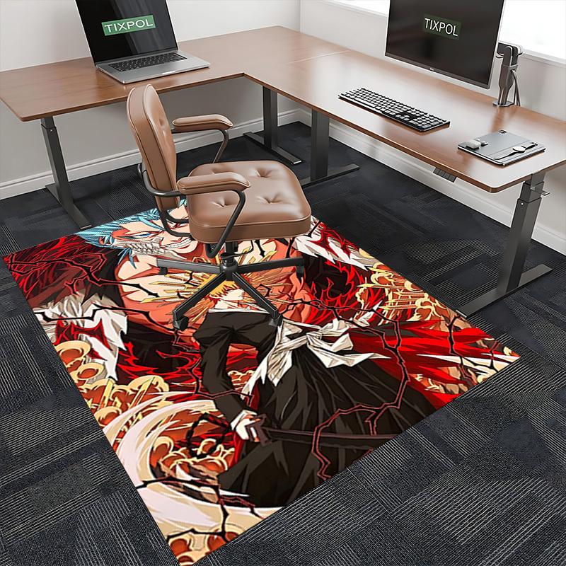 1 Stück Bleach Ichigo Kurosaki Seelenfänger Stuhlmatte - Anime Cartoon Design, Rutschfester Teppich für Büro, Heimdekoration, Wohnzimmer, Schlafzimmer, Spielzimmer & Dor