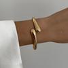 DIEZI Punk Hip Hop Geometric Cuff Bangles Exaggerated Irregular Gold Silver Color Metal Spring Bangles For Women Men Bracelet