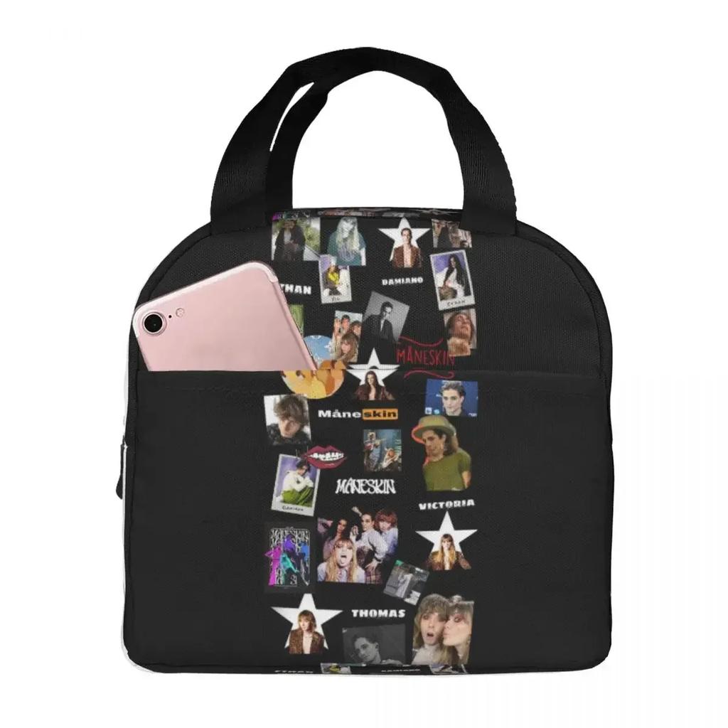 Maneskin Band Rock Musical Insulated Lunch Bag for Women Office Cooler Thermal Food Box Tote Portable Lunch Boxes Container