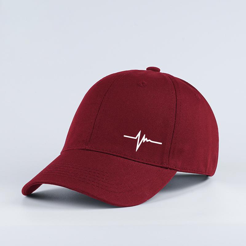 Heartbeat Ecg Lifeline Print Baseball Cap Men Women Cotton Adjustable Dad Hat Minimalist Casual Sport Sun Hat