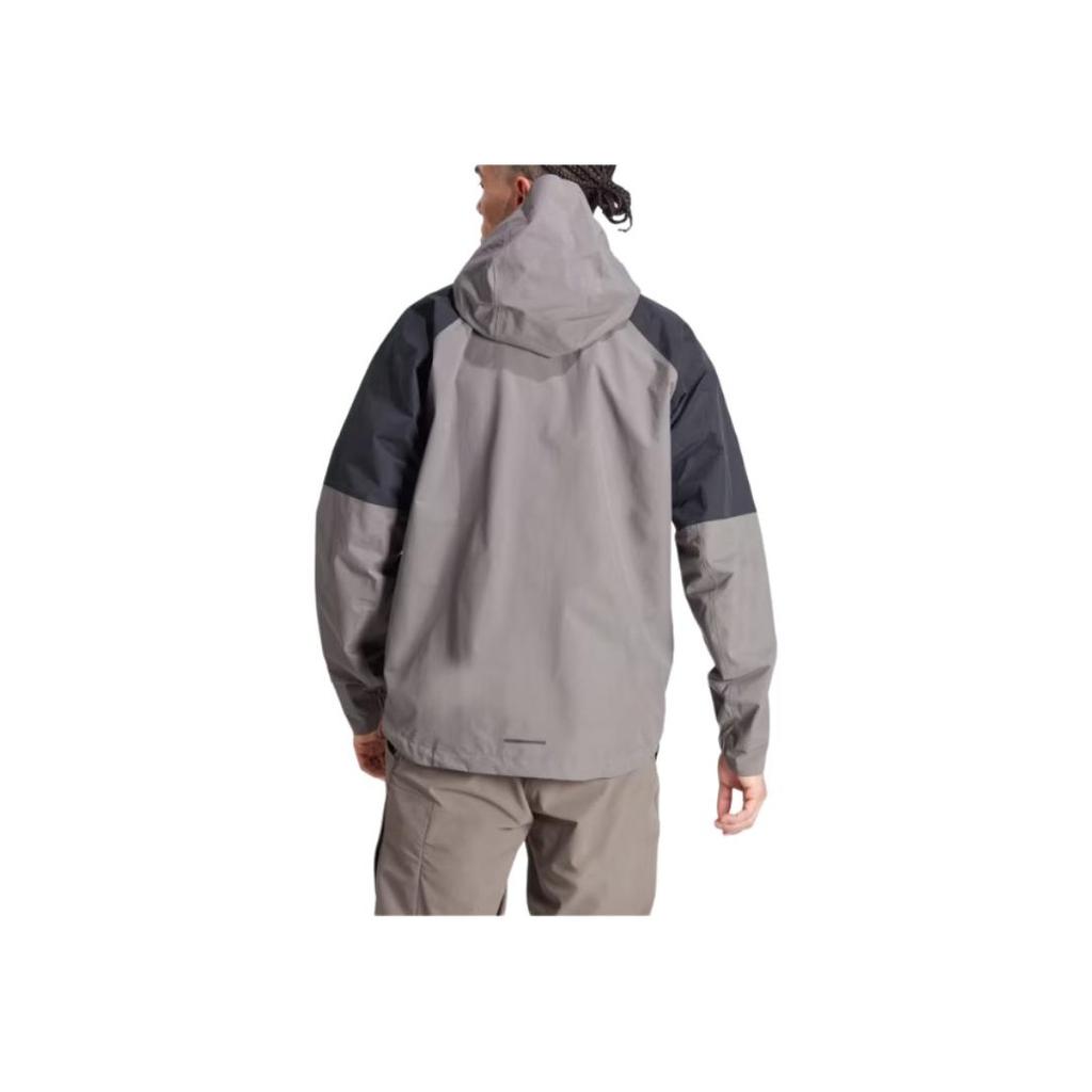 Adidas 5.10 Rain Jacket Waterproof Breathable Hooded Zip Long Sleeve Jacket Men Jacket Charcoal IK7827