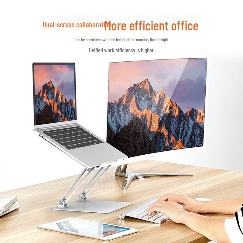 IKELAI Aluminum Laptop Dual Arm Desk Clamp Stand