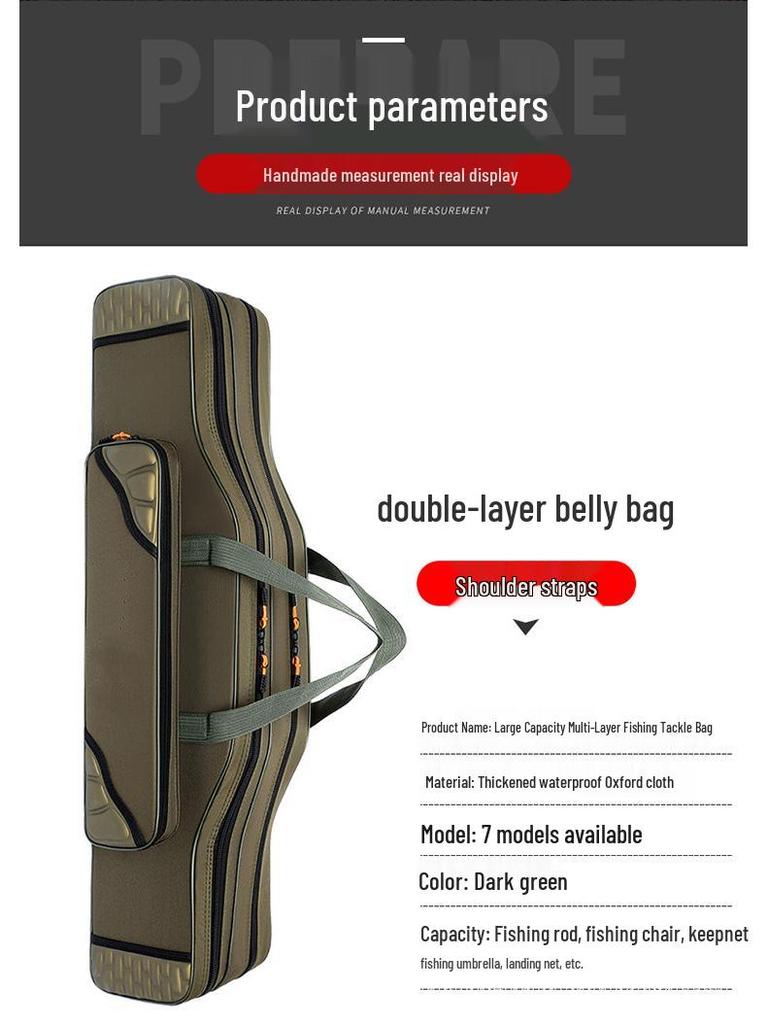 Multi-Layer Fishing Rod and Gear Storage Bag