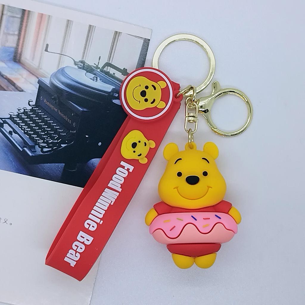 New Cross-border Creative Cartoon Foodie Winnie The Pooh Keychain Bag Car Keychain Accessories Wholesale Cute Personalized Gifts