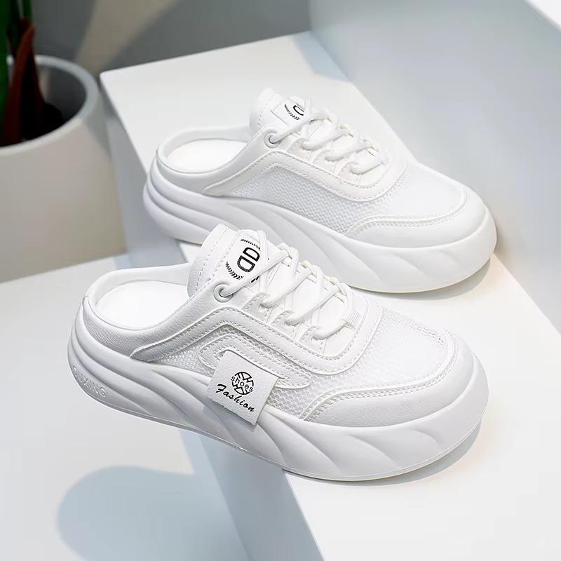 Fashion Women's Half Slippers Summer New Hollow Out Breathable Ladies Casual Shoes Lightweight Soft-soled Sandals Zapatos Mujer