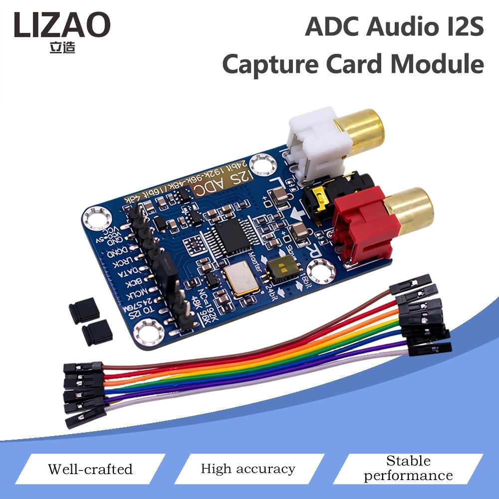 I1S ADC Audioaufnahme-Kartenmodul 11 Bit 191 KHz Stereo-Audio-Erfassungsplatine RCA-Eingang 1,1V-1V Für Raspberry Pi Audio