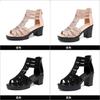 Summer Women's Hollow Roman Sandals  Women Casual Sandals Open Toe Fish Mouth Shoes Striped Slim High-top Shoes