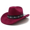 Fashion Music Festival Elements Suede One-word Cowboy Hat Multi-color Optional Male and Female Couples Festival Performance Hat
