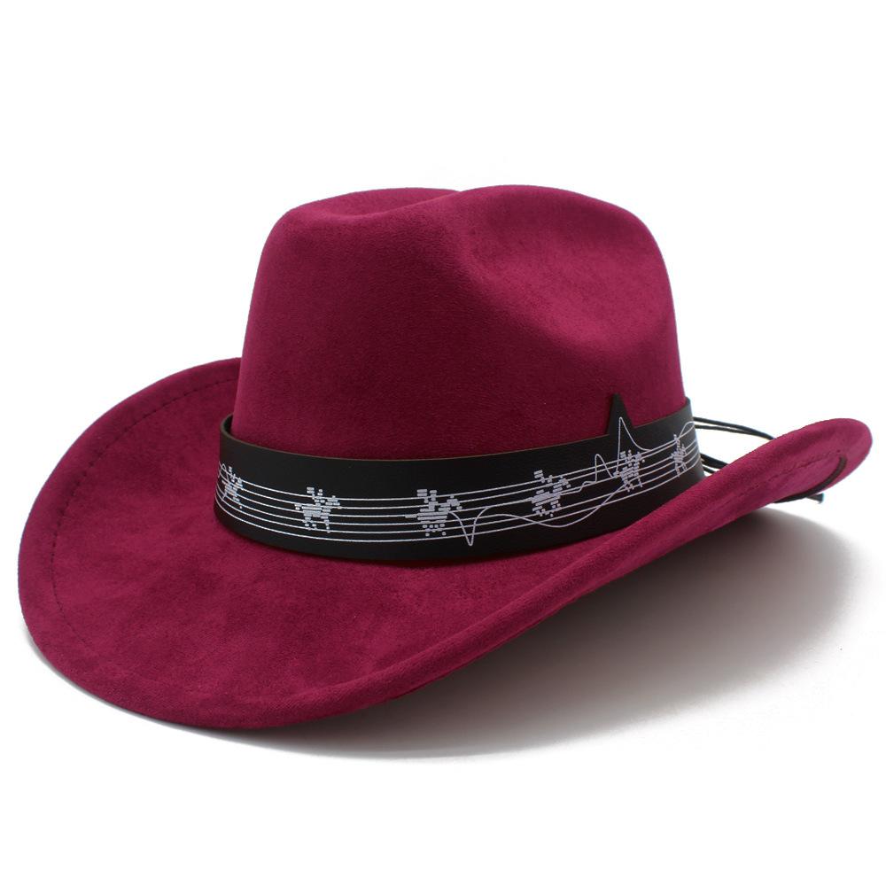 Fashion Music Festival Elements Suede One-word Cowboy Hat Multi-color Optional Male and Female Couples Festival Performance Hat