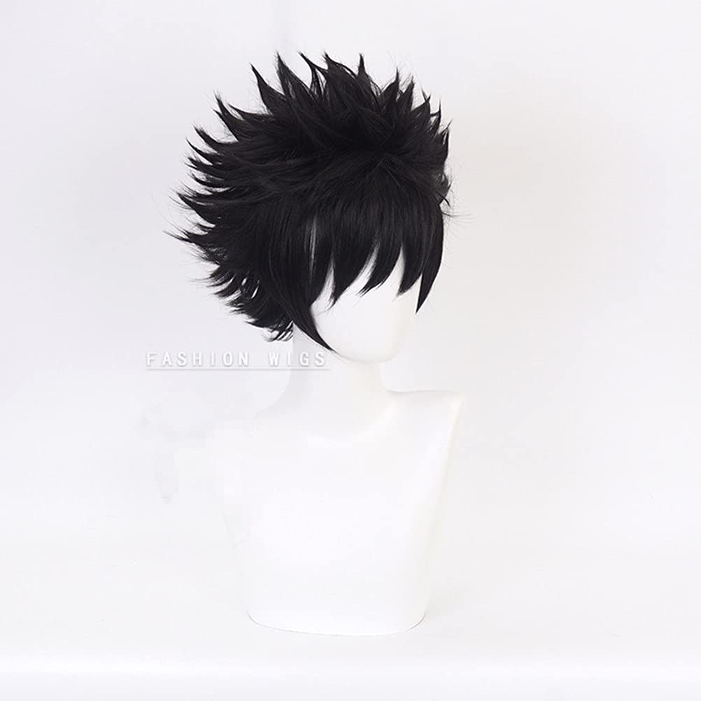 Eileen My Hero Academia Dabi Wig, Heat-Resistant, Disguise Wig, Anime Wig, School Festival Wig, Includes Net