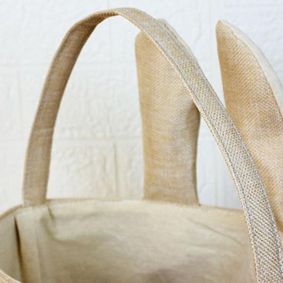 Yousheng Storage Bag Food-Grade Easter Bunny Bucket with Soft Flocked Ears Pom-pom Tail Large Capacity Toy Candy Holder Kids Storage