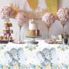 Juweked 3 Pcs Blue Elephant Baby Shower Tablecloth for Boy It's A Boy Baby Shower Tablecloth Gender Reveal Decor, 70.8" x 42.5"