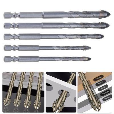 4/5 Piezas Brocas Excéntricas Juego de Brocas Helicoidales Excéntricas de Cuatro Filos Alta Dureza Punta Biselada Brocas Serradas