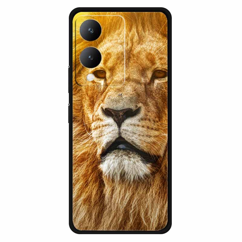 Fundas For Vivo Y17s 4G Case Silicone Wolf Lion Soft TPU Phone Covers for Vivo Y17s 2023 Y 17s Bumper Coque for VivoY17s Black