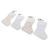 4pcs Stockings Decoration Snowflake Pattern Hot Stamping Technology Xmas Stockings with Wood Tags