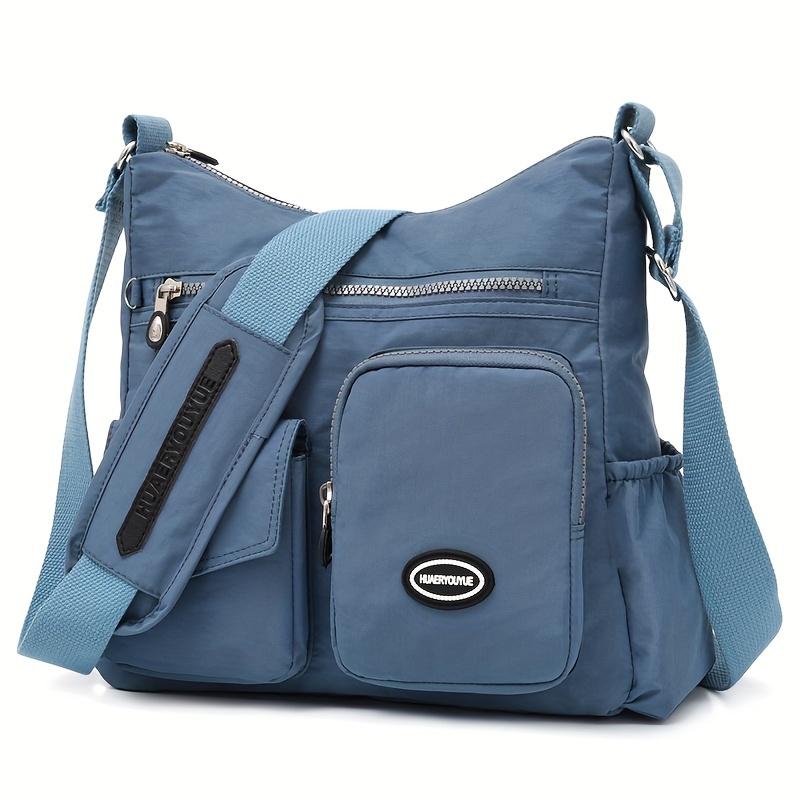 Women's Casual Nylon Crossbody Bag - Water-Resistant, Adjustable Strap, Zip Closure, Foldable Design In Mixed Colors