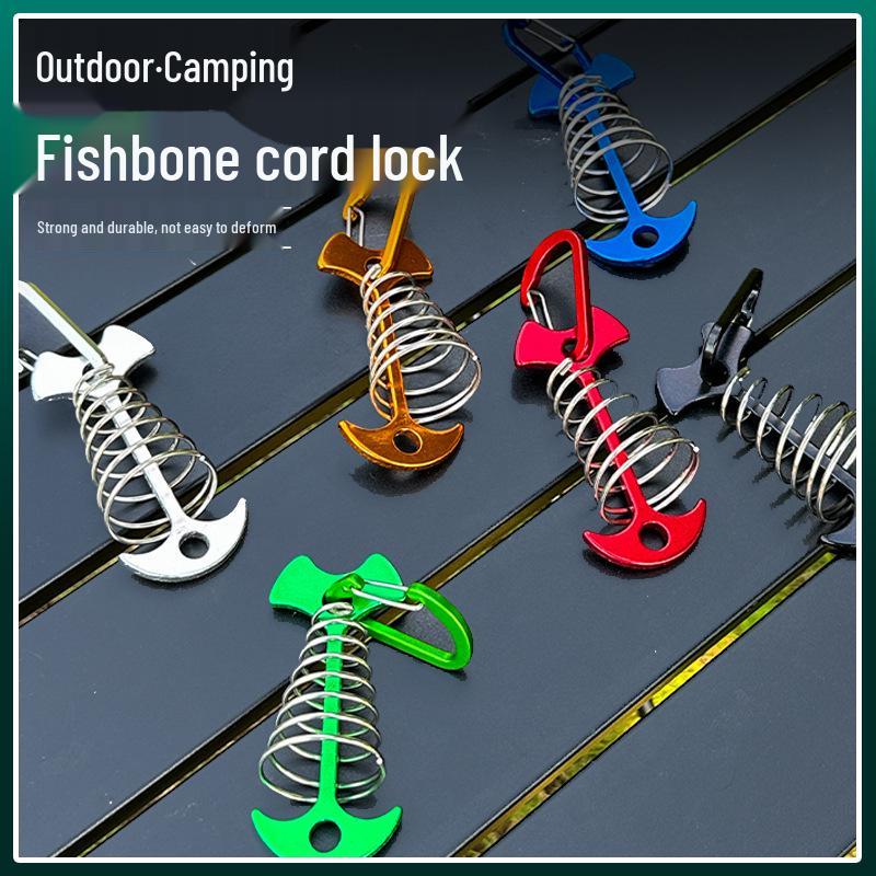 Multifunctional Outdoor Tent Awning Ground Nail with Spring Buckle and Wind Rope