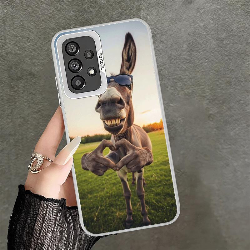 Funny Donkey Animal Shockproof Phone Case for Samsung A17 A16 A15 A14 A37 A57 A36 A56 A26 A35 A55 A25 A34 A54 A24 A13 A23 A33 A5