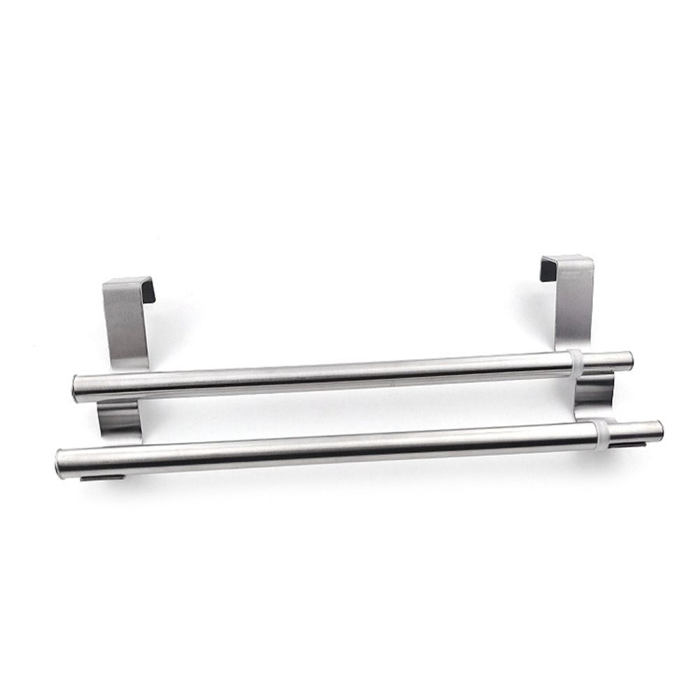 

Серебряная двойная телескопическая вешалка для полотенец из нержавеющей стали, настенная вешалка для полотенец, выдвижная, регулируемая, дверная вешалка для кухни серебряный