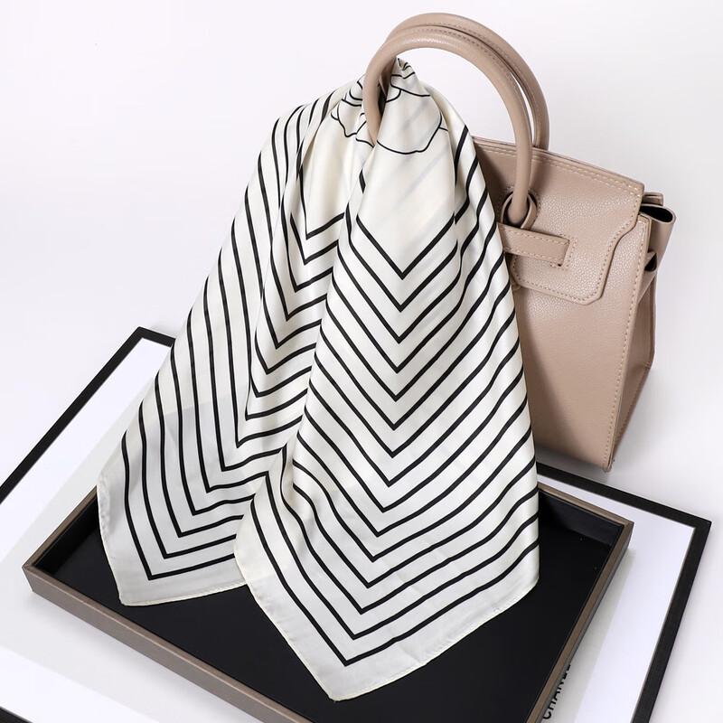 Elegant Women's V-Pattern Satin Silk Scarf