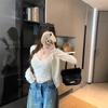 White Long Sleeve Jacket & Slim Fit Camisole Set - Women's Spring/Autumn 2026 Crocheted Niche Two-Piece Ensemble