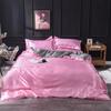 Bedding Set Solid Color Luxury Bedding Kit Rayon Satin Duvet Cover Set Twin Queen King Size Bed Set /3pcs/4pcs