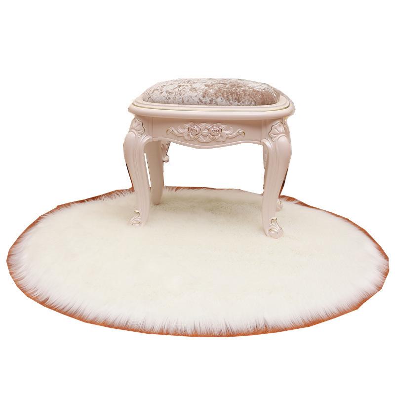 Imitation Wool Plush Round Carpet for Living Room, Bedroom, Yoga