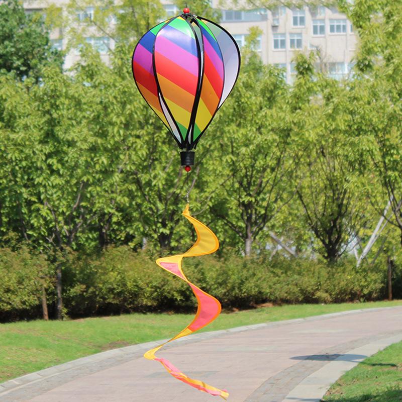 Colorful Hot Air Balloon Sequin Windmill Spinner - Outdoor Garden Decoration