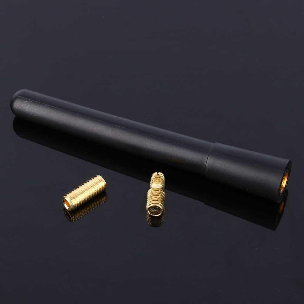 Akozon Antenna Car Truck Black Short Stubby Universal Antenna AM FM Radio Aerial Mast Screw-in 9.6cm