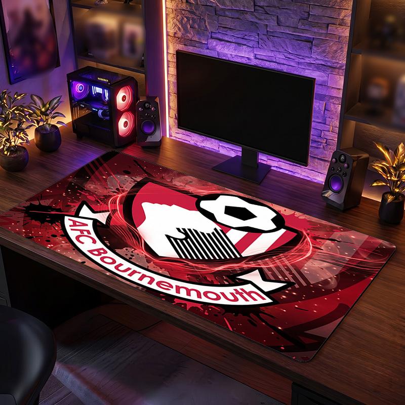 Bournemouth Football Print Large Mouse Pad, Anti-Slip Extended Gaming Desk Mat for Office Home