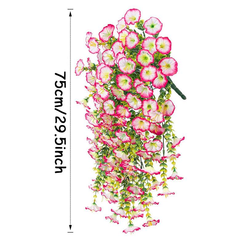1/2pcs Artificial Fake Hanging Plants Flowers Faux Silk Morning Glory Long Vines for Home Garden Porch Patio Plant Outdoor Decor