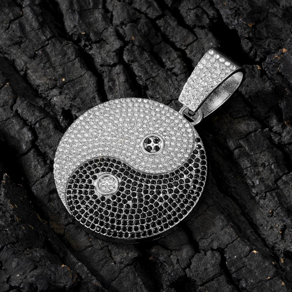 New Men's Hip Hop Cross-Border Trend Tai Chi Diamond Miami Cuban Necklace, Fashion Accessories