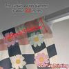 2D Flat Printing  JIT 2pcs   Curtains (Without Rod) Checkered Blooms Popular Popular Curtain Machine Washable Fabric Curtains