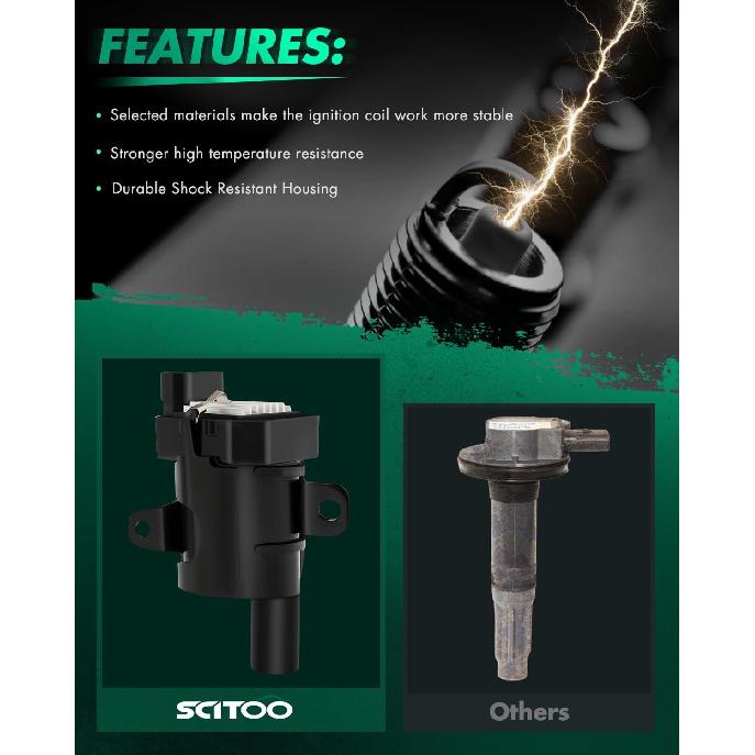 

SCITOO Ignition Coil Coils Pack fits for Isuzu NPR-HD 6.0L 2003-2007 for NPR 6.0L 2003-2007 for Hummer H2 6.0L 2003-2007 for GMC Yukon XL 2500 6.0L