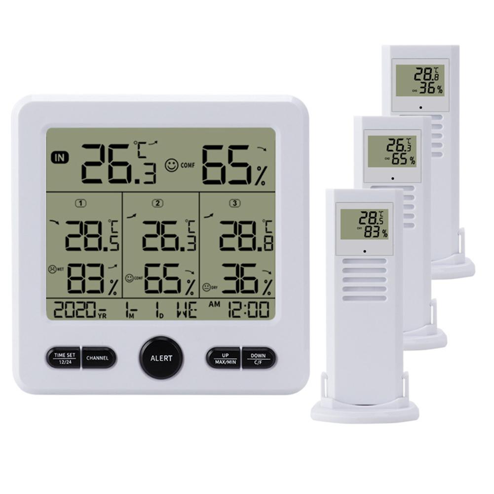 Indoor Outdoor Thermometer Digital Weather Station Accurate Temperature Measurement Compact And Portable Easy-to-Read Display белый