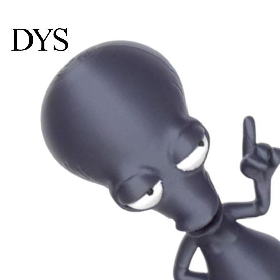 3D Printed Statue Alien Ornament, Funny Figurine, Collectible Big Head Gift for Sci-fi Fans Desk Shelf Decor, Lovers PLA Plastic
