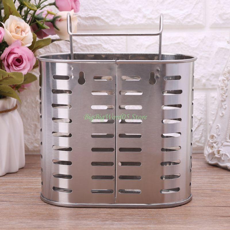 24TE Stainless Steel Cutlery Holder Drainer Storage Spoon Fork Chopsticks R
