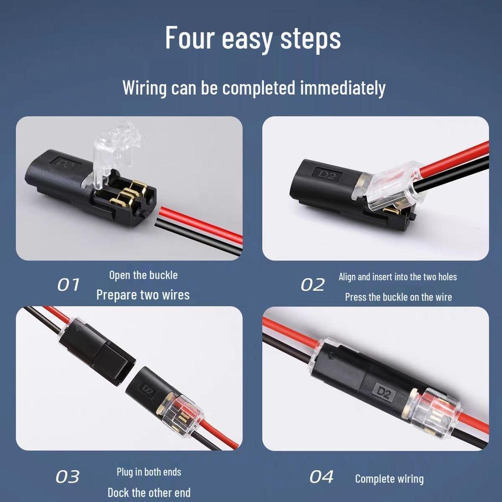 LED Quick Connector: Double Wire No-Strip Terminal for Light Strips