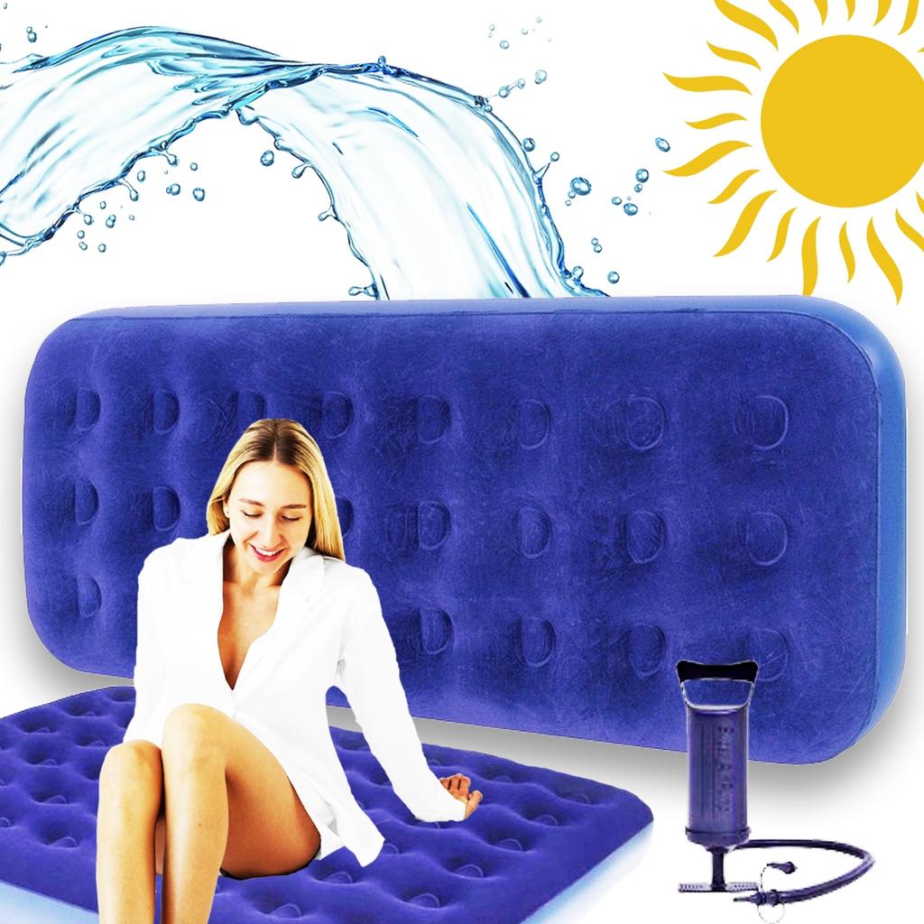 Single Inflatable Mattress For Inflating, Portable, Foldable, Flocked