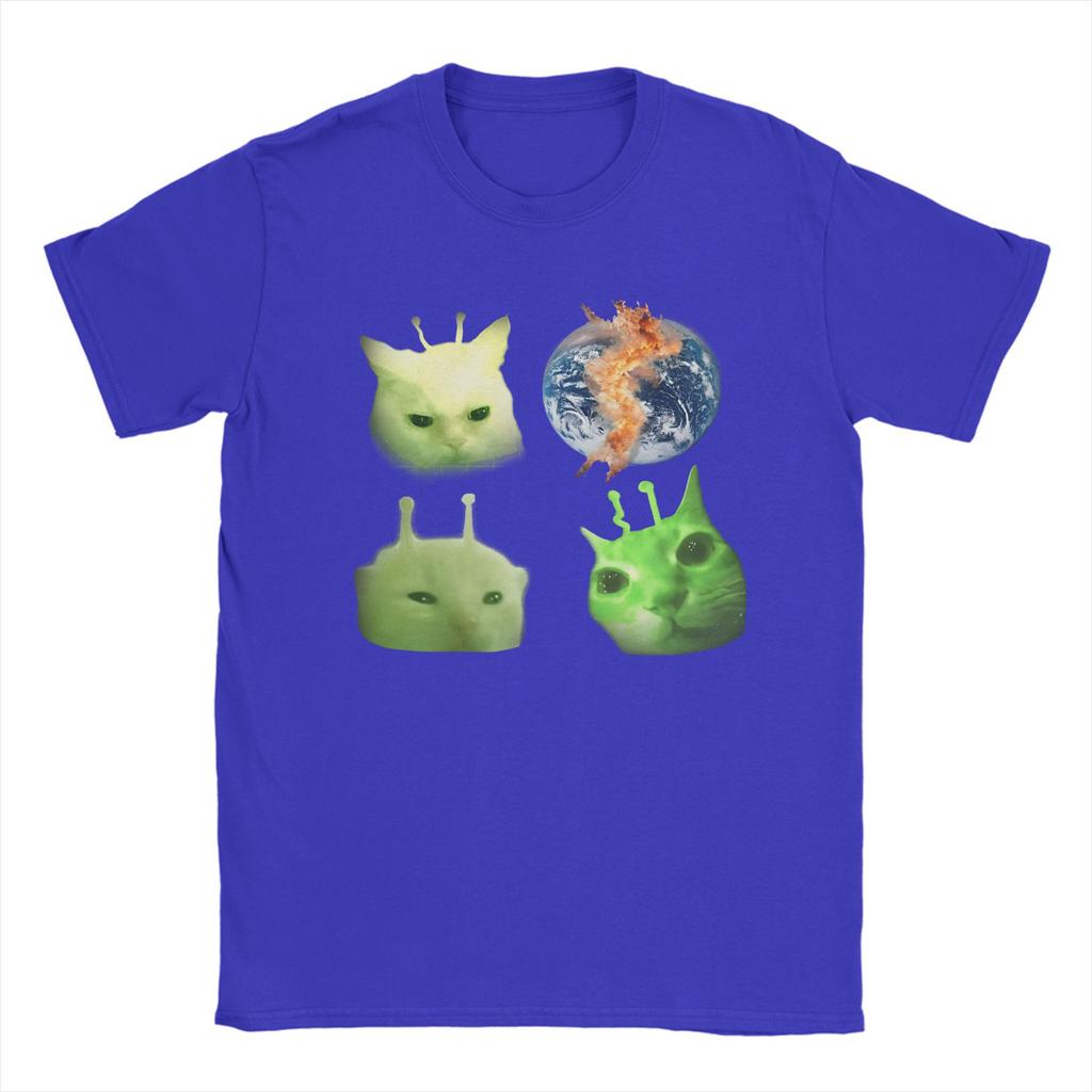 Mode Drei Glorps Alien Katze Meme T-Shirts für Herren Rundhals 100% Baumwolle T-Shirt Kurzarm T-Shirt 4XL 5XL Kleidung
