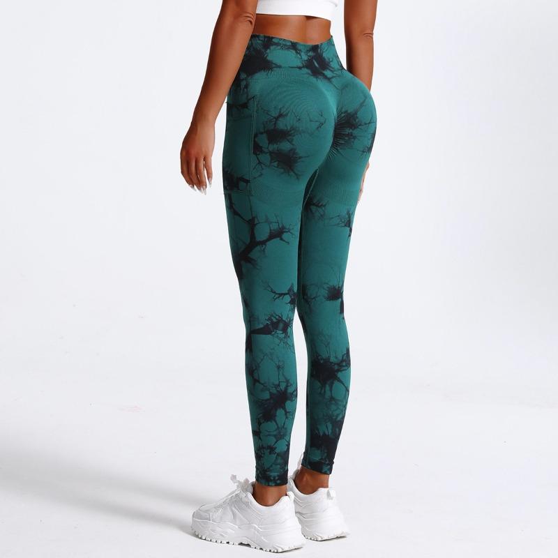 Naked Side Pocket Seamless Yoga Pants Peach Buttocks Women Wear High Waist Hip Lift Trousers Tight Sports Fitness Pants