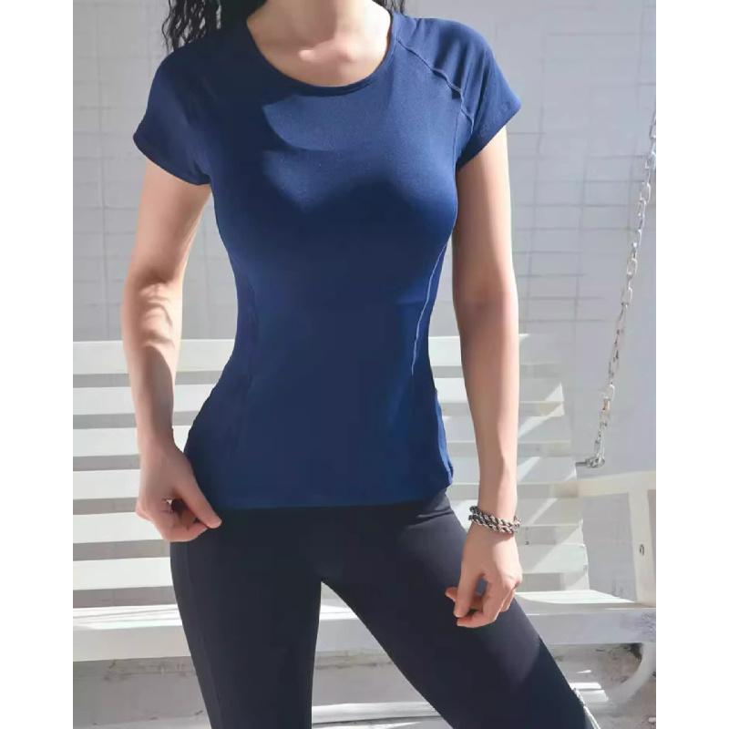 Nuova maglietta fitness ad asciugatura rapida da donna, T-shirt sportiva da corsa, abbigliamento da yoga attillato