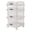 Rolling Utility Cart with Drawers PP Clear Mobile Utility Storage Cart with Lockable Wheels for