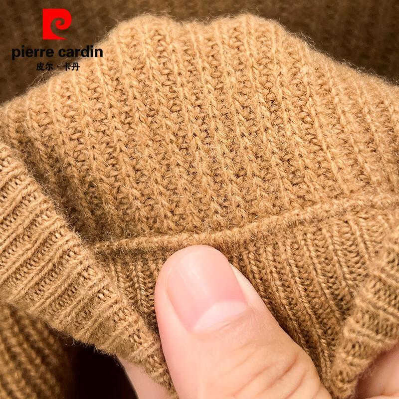 Pierre Cardin Men's 100% Wool Round Neck Chunky Knit Sweater