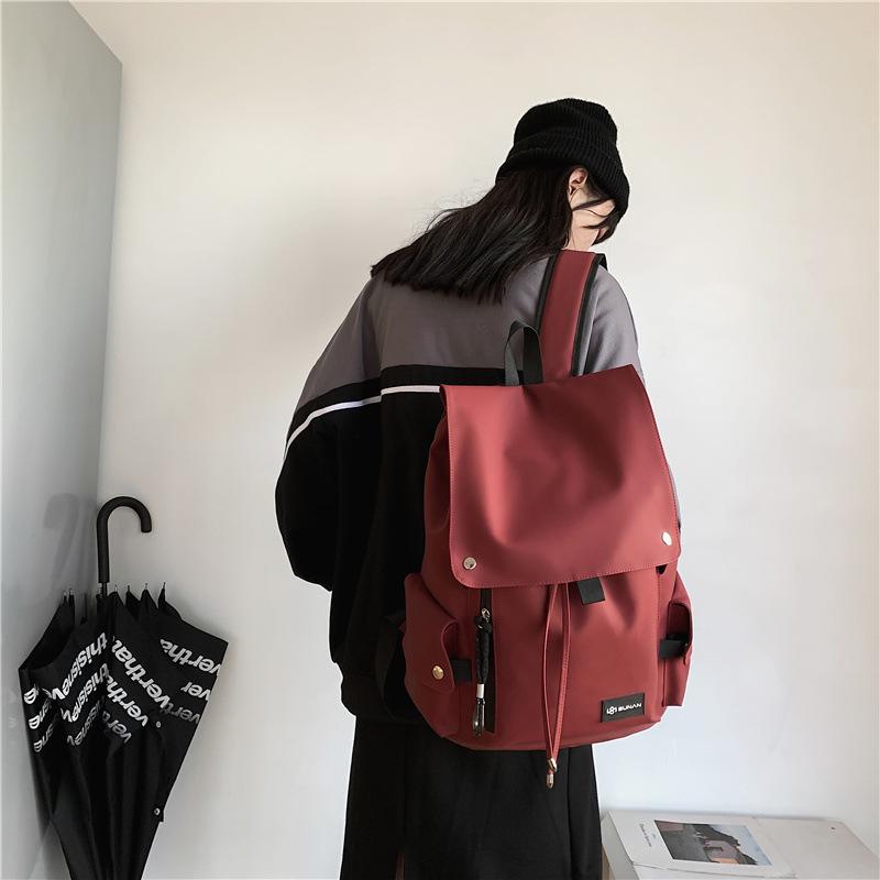 Trendy brand simple and fashionable backpack new couple large capacity junior high school student schoolbag foreign style casual backpack