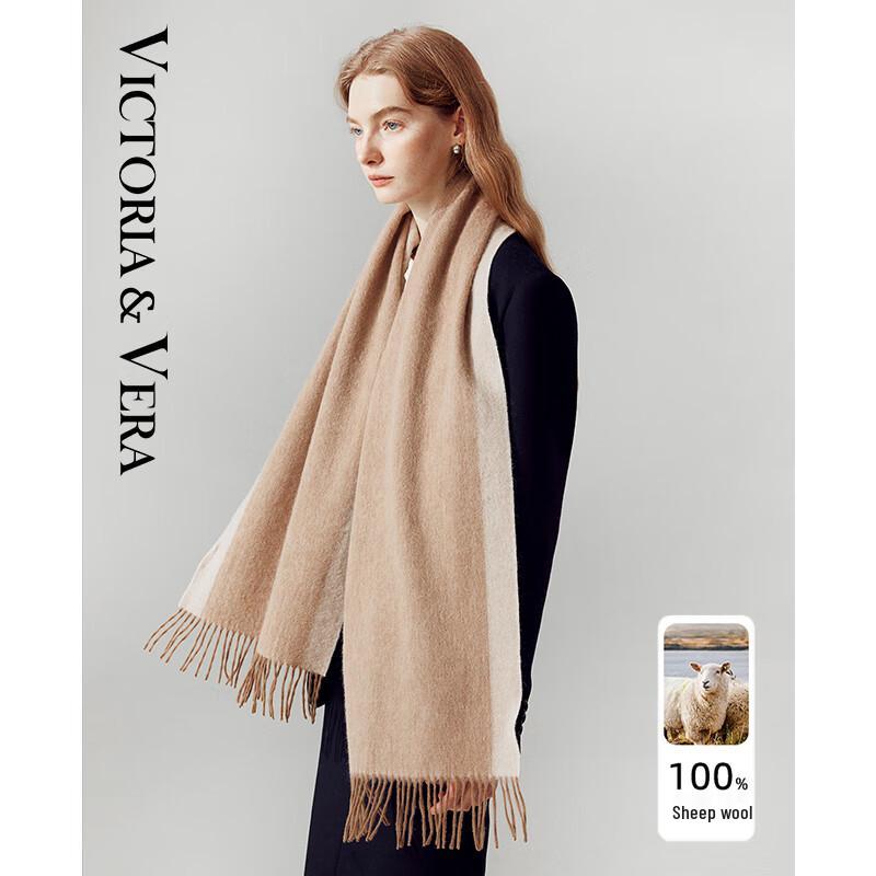 

VICTORIA&VERA Wide Color Block Tassel Scarf One Size