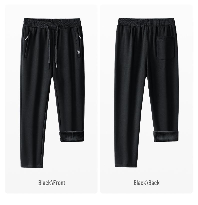Men's Plus Velvet Thickened Winter Casual Pants - Warm Outdoor Sports Long Pants, Large Size, Custom Logo Available